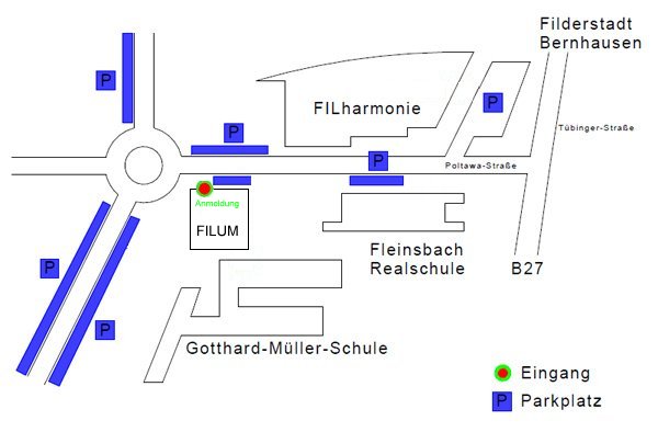 Anfahrt mit Pakrplätzen Anfahrt mit Pakrplätzen